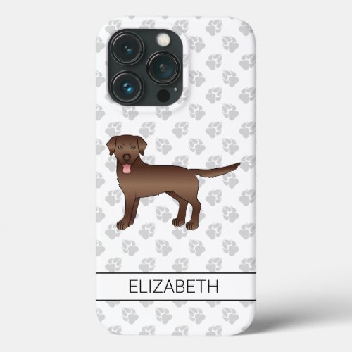 Chocolate Labrador Retriever Cartoon Dog  Name iPhone 13 Pro Case