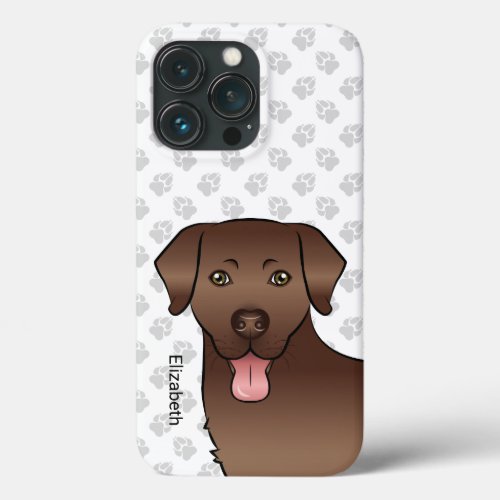 Chocolate Labrador Retriever Cartoon Dog  Name iPhone 13 Pro Case