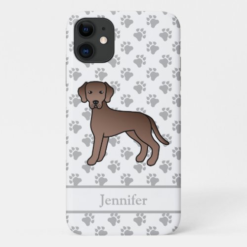 Chocolate Labrador Retriever Cartoon Dog  Name iPhone 11 Case