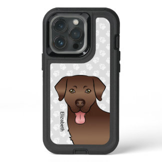 Chocolate Labrador Retriever Cartoon Dog &amp; Name iPhone 13 Pro Case