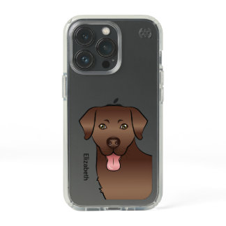 Chocolate Labrador Retriever Cartoon Dog &amp; Name Speck iPhone 13 Pro Case