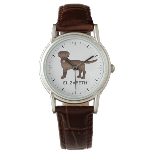 Chocolate Labrador Retriever Cartoon Dog  Name Watch