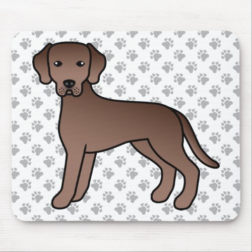 Chocolate Labrador Retriever Cartoon Dog  Paws Mouse Pad