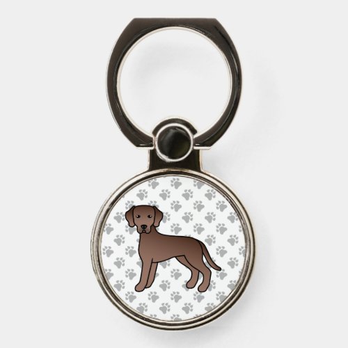 Chocolate Labrador Retriever Cartoon Dog  Paws Phone Ring Stand