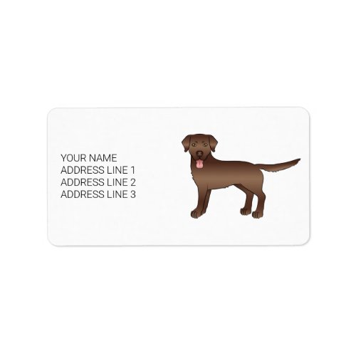 Chocolate Labrador Retriever Cartoon Dog  Text Label