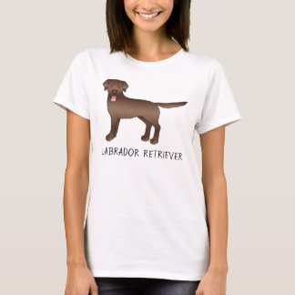 Chocolate Labrador Retriever Cartoon Dog &amp; Text T-Shirt