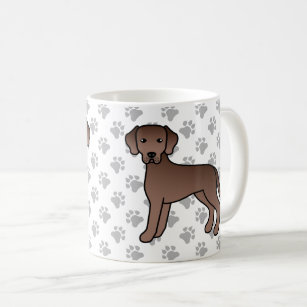 Chocolate Labrador Retriever Cartoon Dogs & Paws Coffee Mug