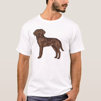 Chocolate Labrador Retriever Cartoon Lab Dog Art T-Shirt