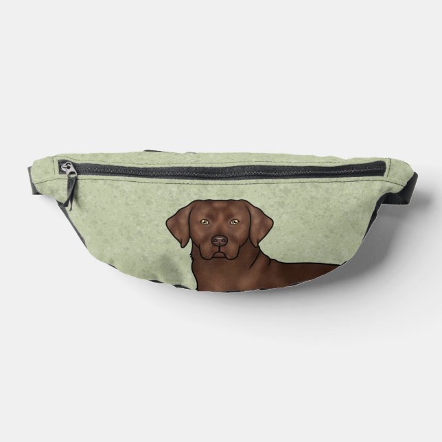 Chocolate Labrador Retriever Cartoon Lab Dog Head Fanny Pack (Lay Down)