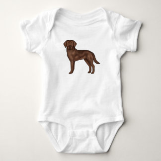 Chocolate Labrador Retriever Cartoon Lab Dog Pup Baby Bodysuit