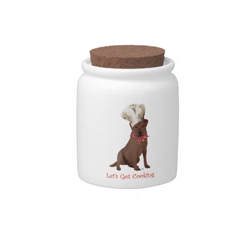 Chocolate Labrador Retriever Chef Candy Jar