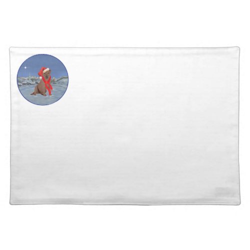 Chocolate Labrador Retriever Christmas Cloth Placemat