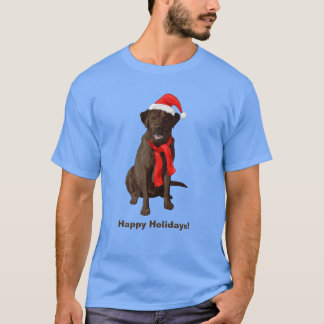 Chocolate Labrador Retriever Christmas Dog T-Shirt
