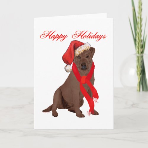 Chocolate Labrador Retriever Christmas Holiday Card