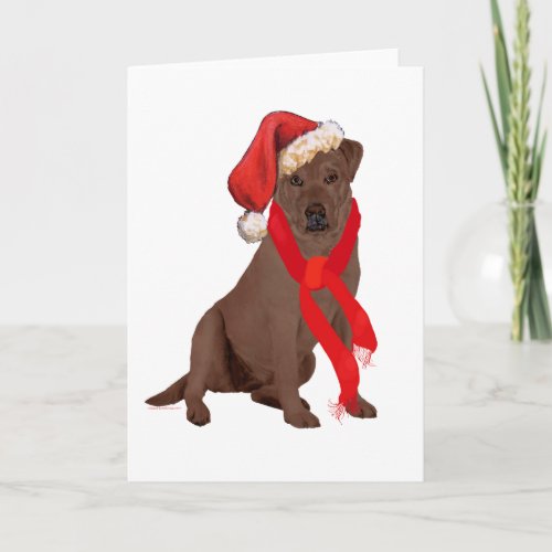 Chocolate Labrador Retriever Christmas Holiday Card