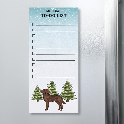 Chocolate Labrador Retriever Christmas To_Do List Magnetic Notepad