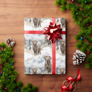 Chocolate Labrador Retriever Christmas Wrapping Paper
