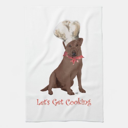 Chocolate Labrador Retriever Cooking Kitchen Towel