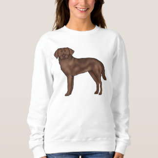 Chocolate Labrador Retriever Cute Cartoon Dog Sweatshirt