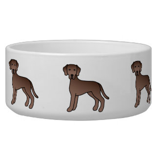 Chocolate Labrador Retriever Cute Cartoon Dogs Bowl
