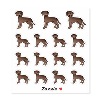 Chocolate Labrador Retriever Cute Cartoon Dogs Sticker
