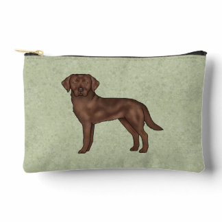 Chocolate Labrador Retriever Cute Cartoon Lab Dog Accessory Pouch