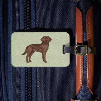 Chocolate Labrador Retriever Cute Cartoon Lab Dog Luggage Tag