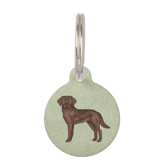 Chocolate Labrador Retriever Cute Cartoon Lab Dog Pet ID Tag