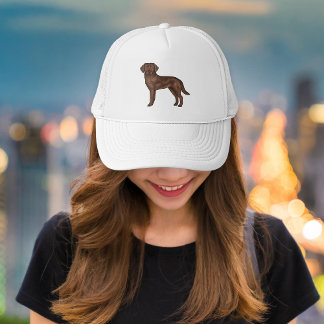 Chocolate Labrador Retriever Cute Cartoon Lab Dog Trucker Hat