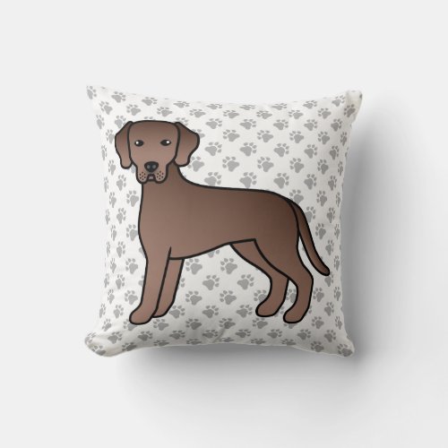 Chocolate Labrador Retriever Cute Dog  Paws Throw Pillow