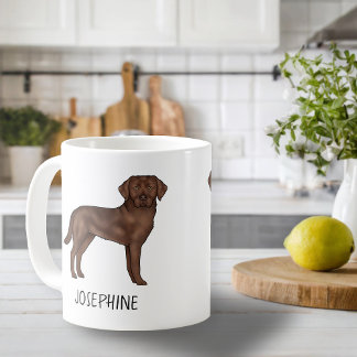 Chocolate Labrador Retriever Cute Lab Custom Name Coffee Mug