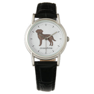 Chocolate Labrador Retriever Cute Lab Dog Art Name Watch