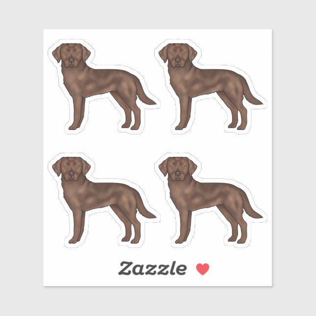 Chocolate Labrador Retriever Cute Lab Dog Art Sticker (Sheet)