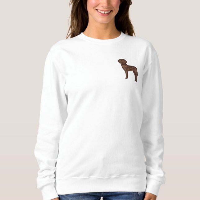Chocolate Labrador Retriever Cute Lab Dog Design Sweatshirt (Front)