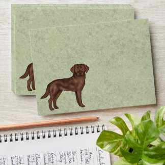 Chocolate Labrador Retriever Cute Lab Dog Green Envelope