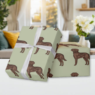 Chocolate Labrador Retriever Cute Lab Dog Pattern Wrapping Paper