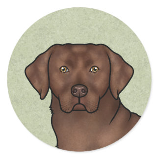 Chocolate Labrador Retriever Cute Lab Dog Portrait Classic Round Sticker