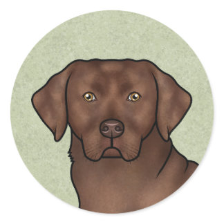 Chocolate Labrador Retriever Cute Lab Dog Portrait Classic Round Sticker