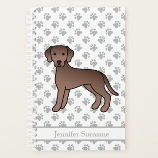 Chocolate Labrador Retriever Dog And Paws &amp; Text Planner