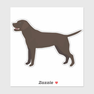 Chocolate Labrador Retriever Dog Breed Silhouette Sticker