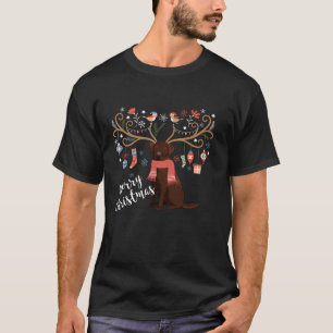 Chocolate Labrador Retriever Dog Christmas  T-Shirt