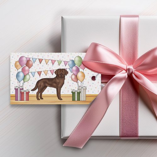 Chocolate Labrador Retriever Dog Colorful Birthday Gift Tags