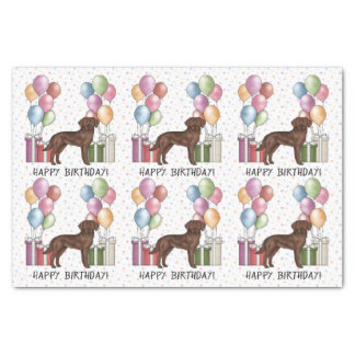 Chocolate Labrador Retriever Dog Colorful Birthday Tissue Paper