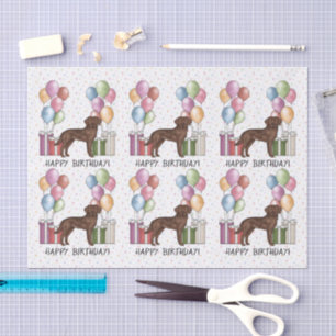 Chocolate Labrador Retriever Dog Colorful Birthday Tissue Paper
