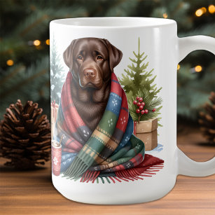 Chocolate Labrador Retriever Dog Cute Holiday Coffee Mug