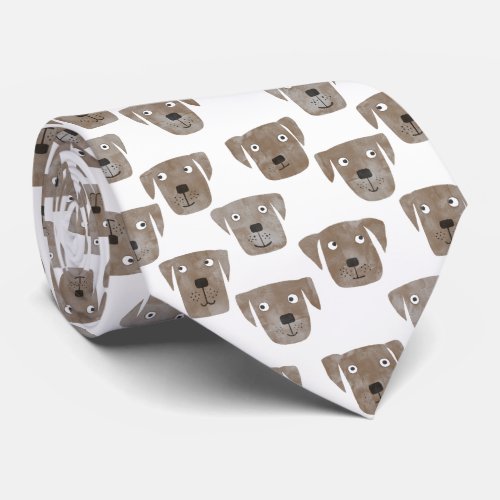 Chocolate Labrador Retriever Dog Cute Pattern Neck Tie