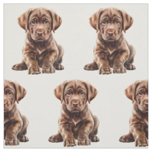 Chocolate Labrador Retriever Dog  Fabric