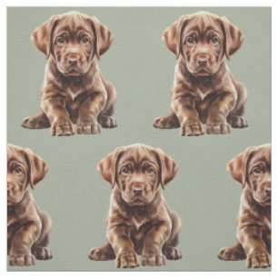 Chocolate Labrador Retriever Dog  Fabric
