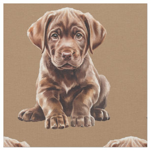 Chocolate Labrador Retriever Dog Fabric