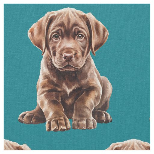 Chocolate Labrador Retriever Dog Fabric